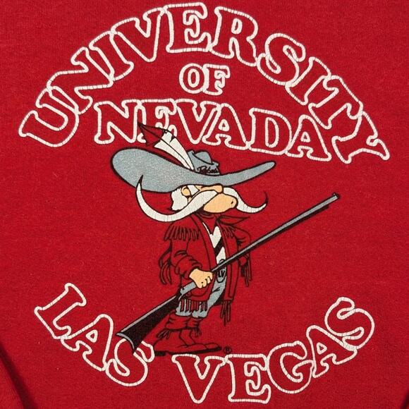 Vintage University of Nevada 80s Las Vegas Beauregard Red Crewneck Size Large - Picture 3 of 8